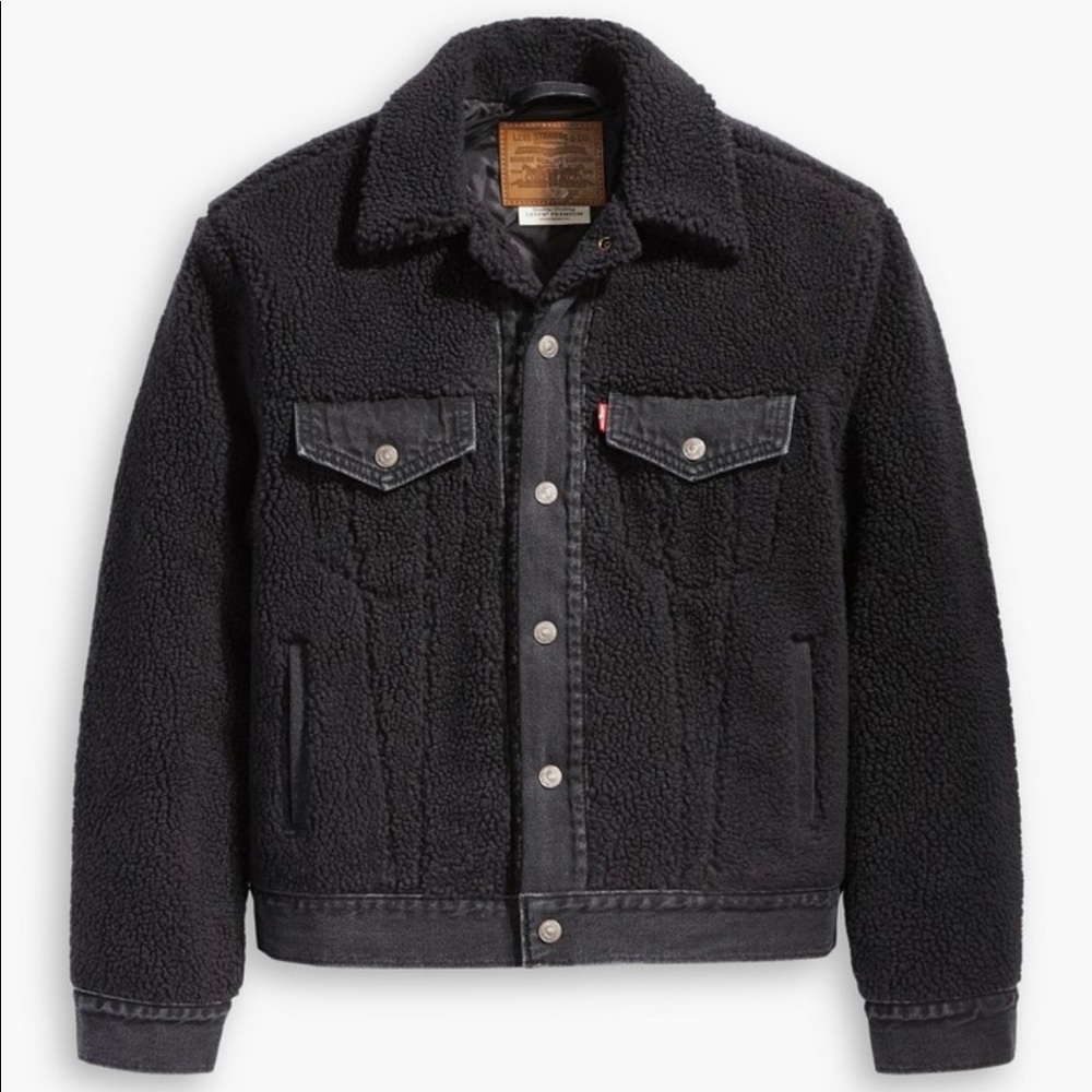 Levi’s Black Sherpa Ex-boyfriend Trucker Jacket